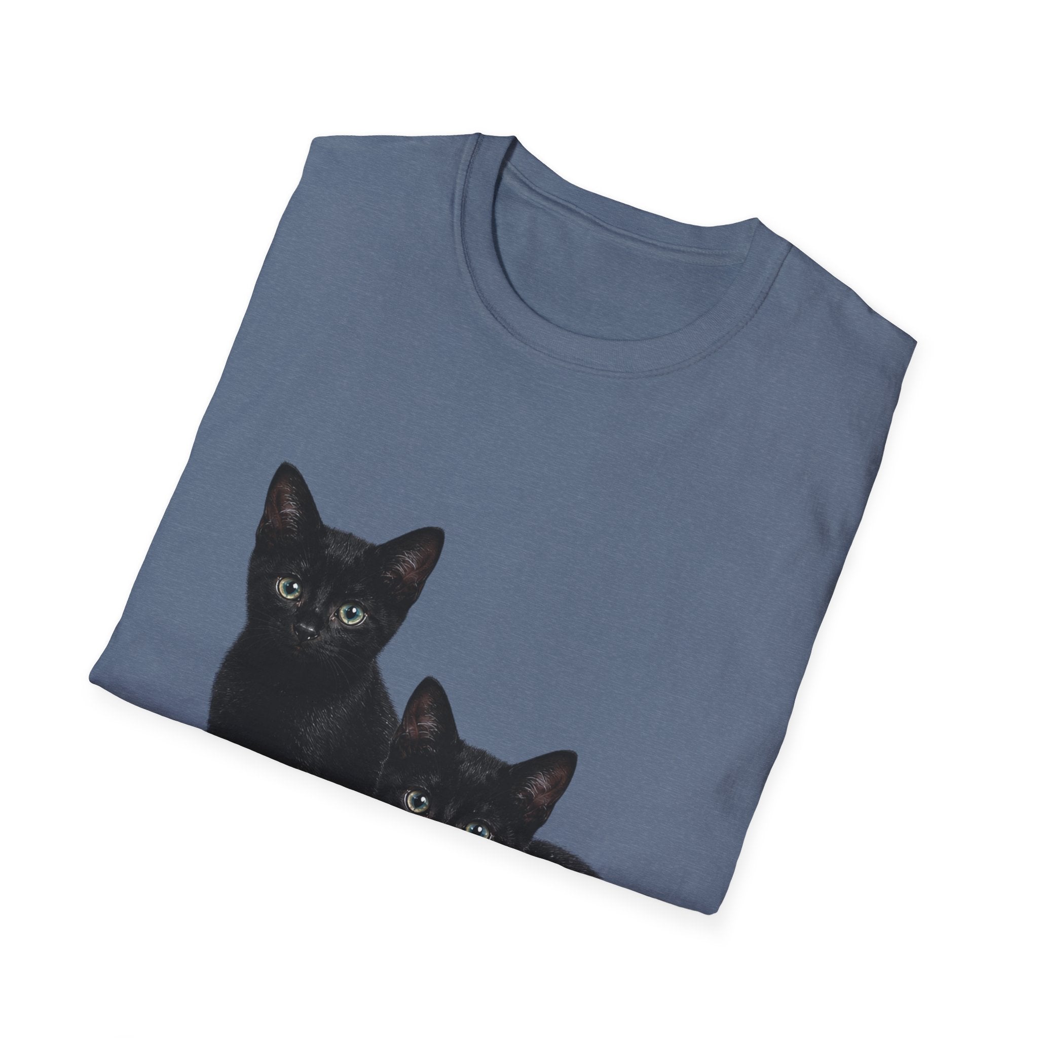 Black Kittens Illustration T-Shirt | Cute Cat Artwork