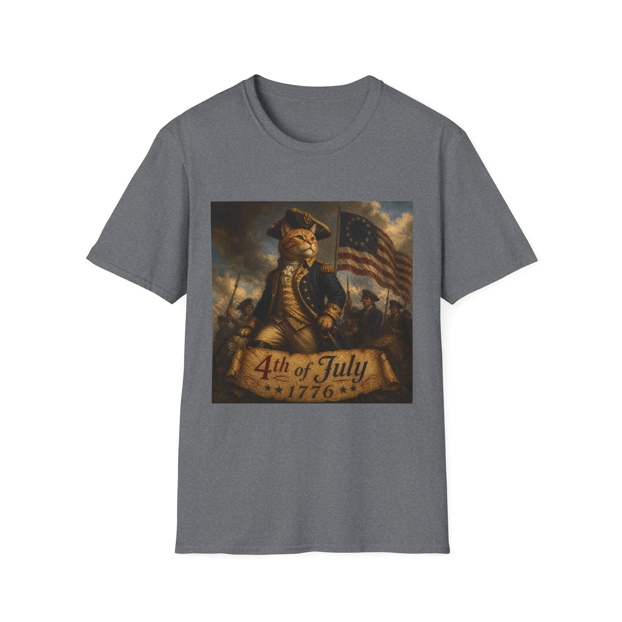4th of July Revolutionary Fox T-Shirt | American Flag, 1776 Patriotic Design