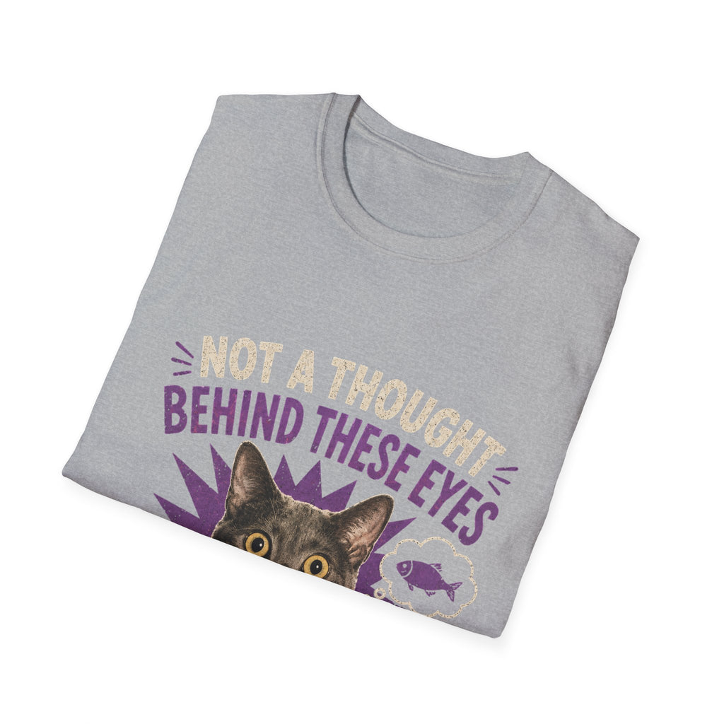 Not a Thought Behind These Eyes Cat T-Shirt | Funny Cat Face Tee
