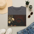 Black Cat Still Life T-Shirt | Vintage Floral, Candlelit Table