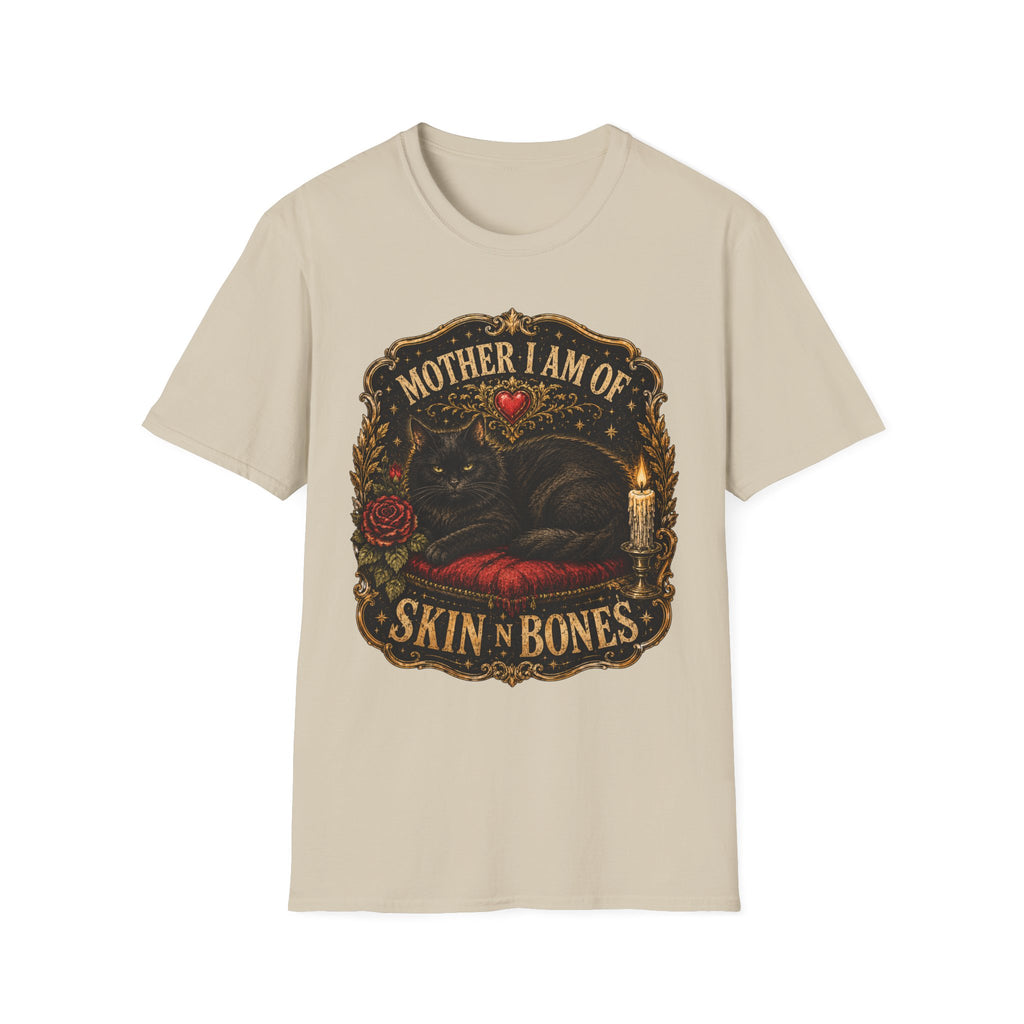 Mother I Am Of... Cat Skull Gothic T-Shirt | Black Cat, Rose, Candle