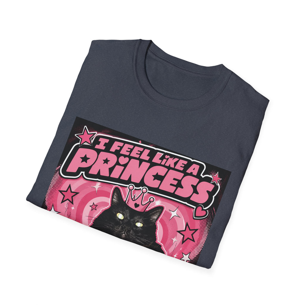 I Feel Like a Princess cat T-Shirt | Black Cat, Pink Retro Design