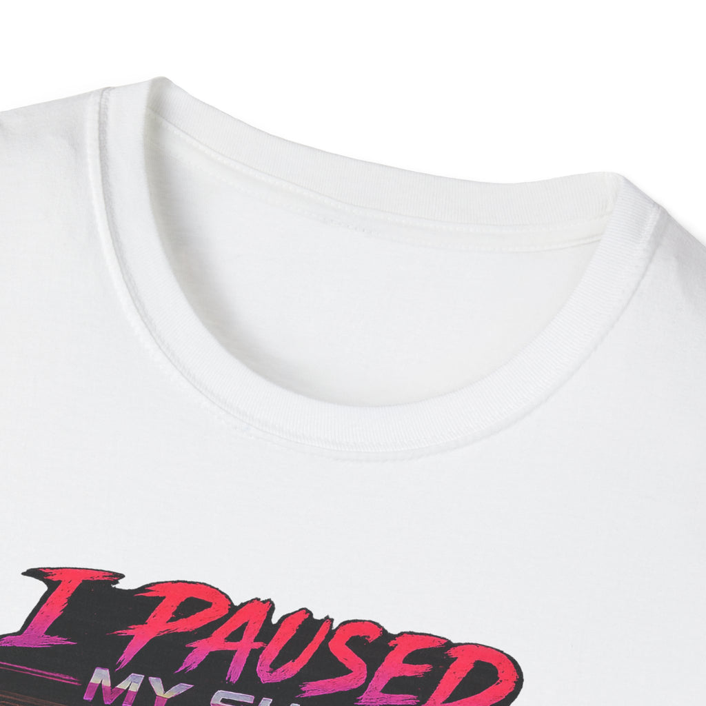 I Paused My Show Cat Watching Graphic T-Shirt | Retro Synthwave TV Design