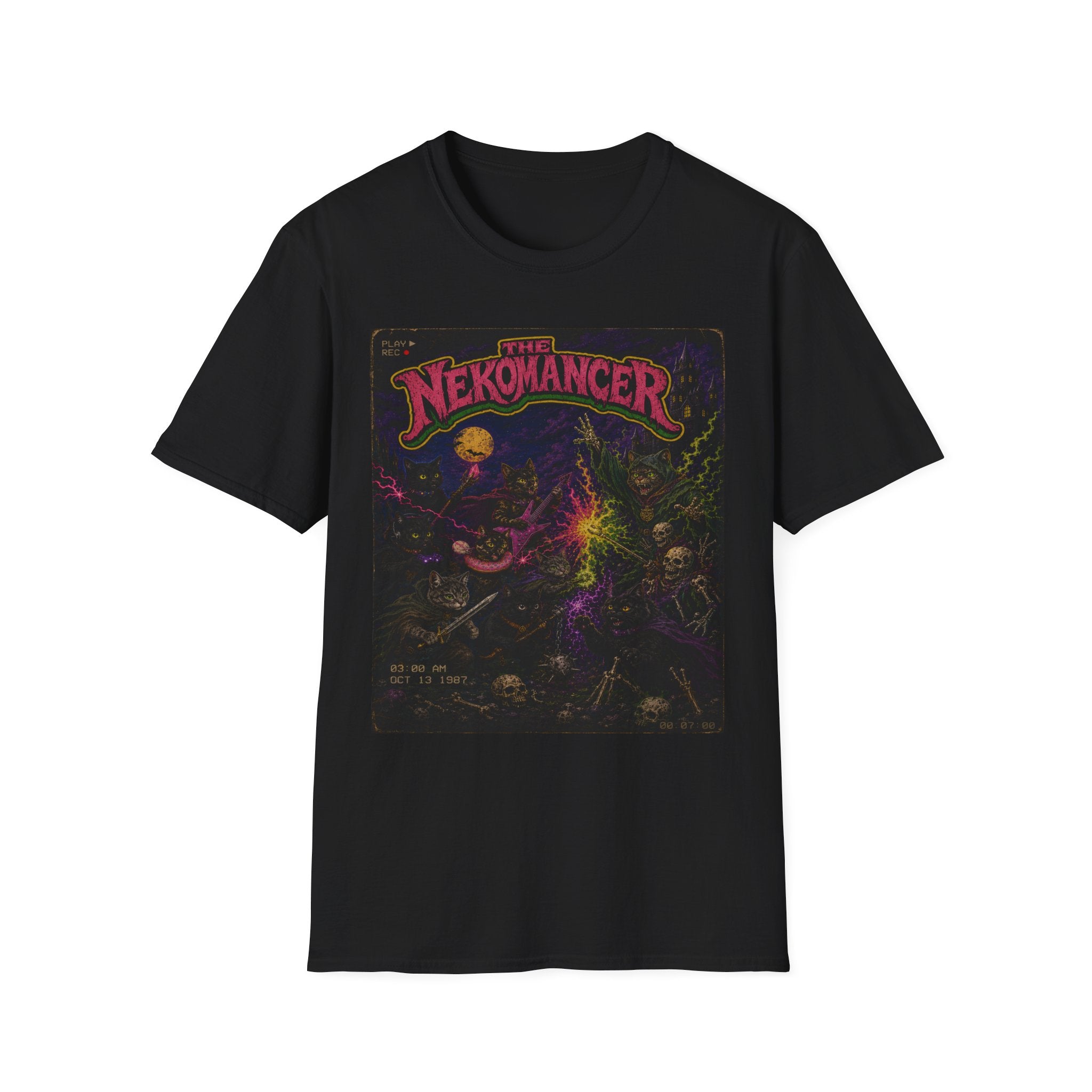 The Nekomancer T-Shirt | Cat Mage Spellbook Illustration