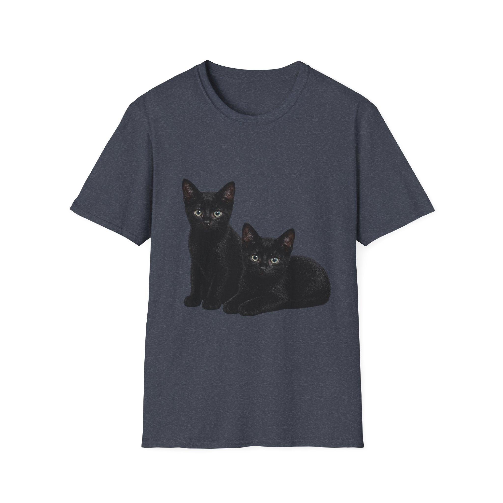 Black Kittens Illustration T-Shirt | Cute Cat Artwork