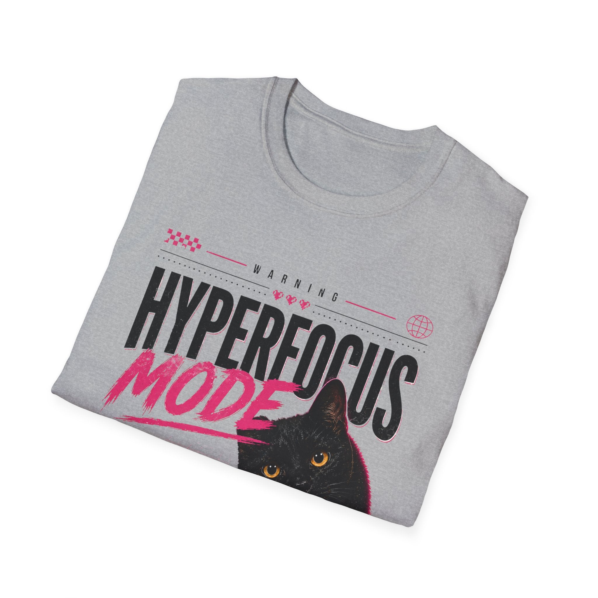 Hyperfocus Mode Cat T-Shirt | Cute Black Cat Graphic Tee