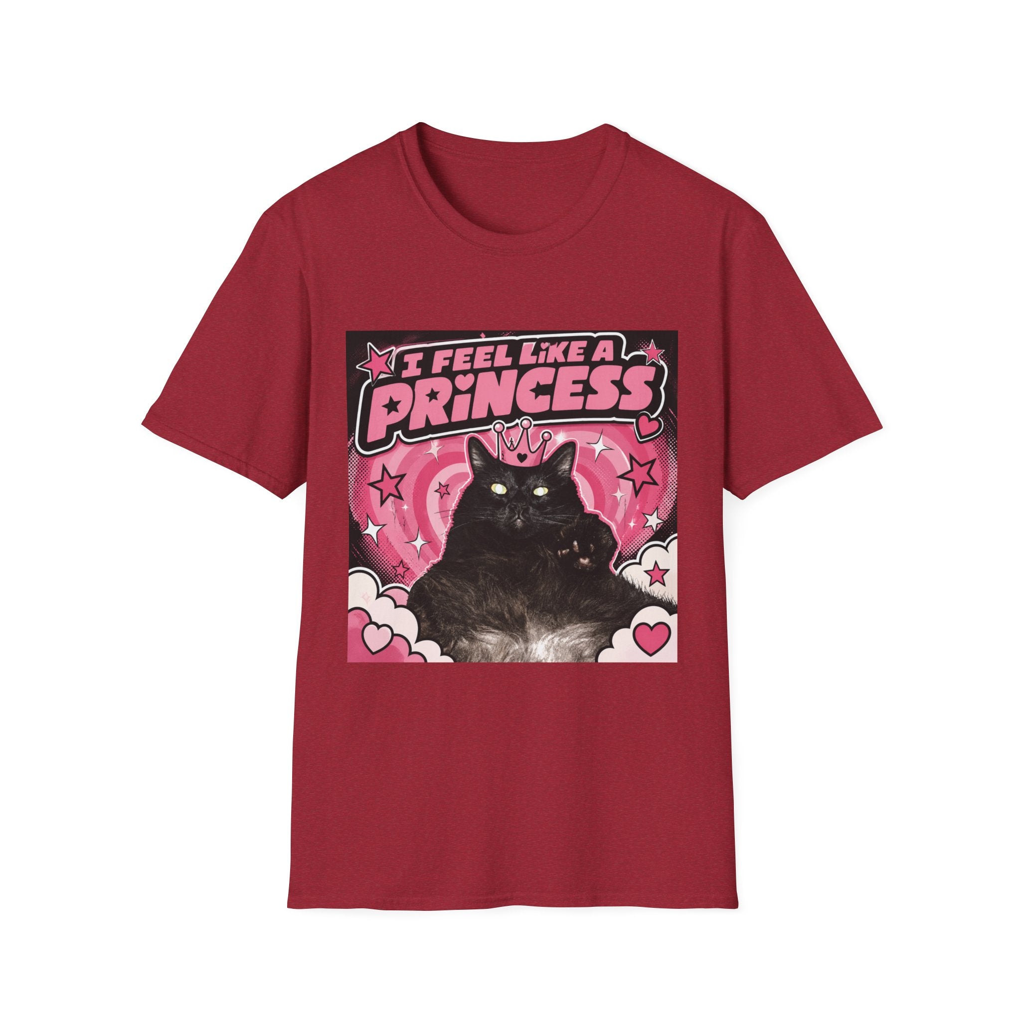I Feel Like a Princess cat T-Shirt | Black Cat, Pink Retro Design
