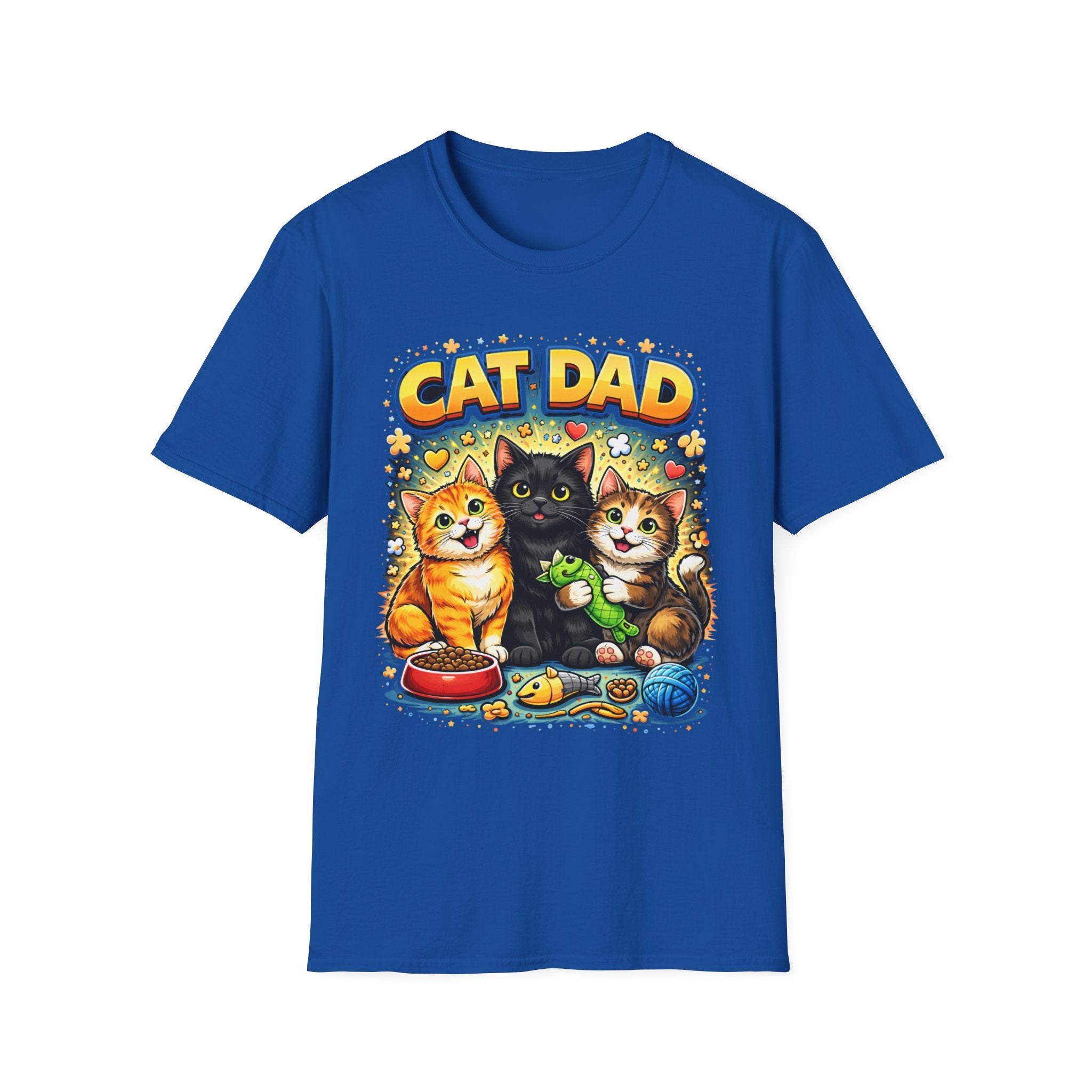 Cat Dad graphic T-Shirt | Cute kittens, colorful illustration, pet lover tee