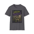 Dream of Pickles cat illustration T-Shirt | whimsical night scene, purple text
