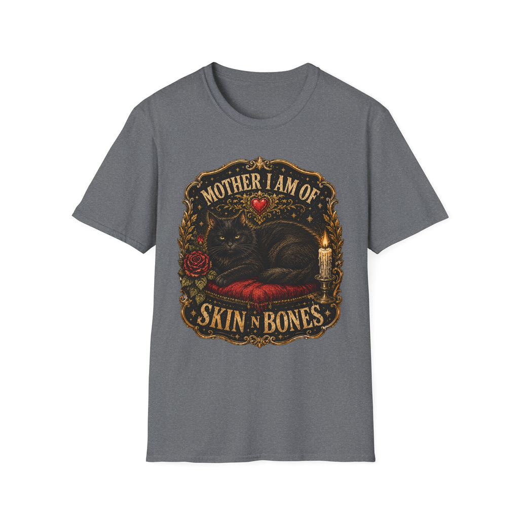 Mother I Am Of... Cat Skull Gothic T-Shirt | Black Cat, Rose, Candle